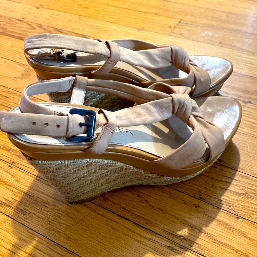 Cute leather tan wedges